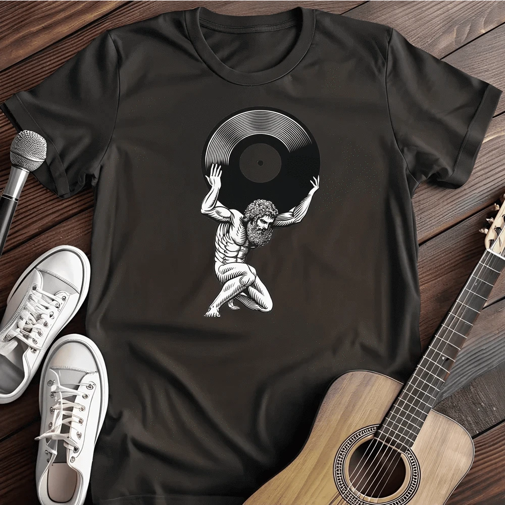 Printify T-Shirt Black / S Atlas Vinyl T Shirt