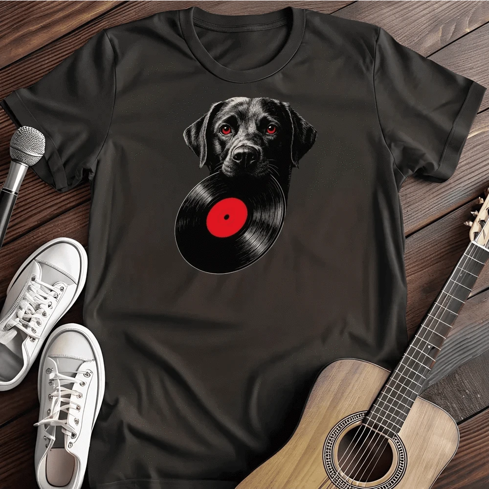 Printify T-Shirt Black / S Labrador Vinyl T Shirt