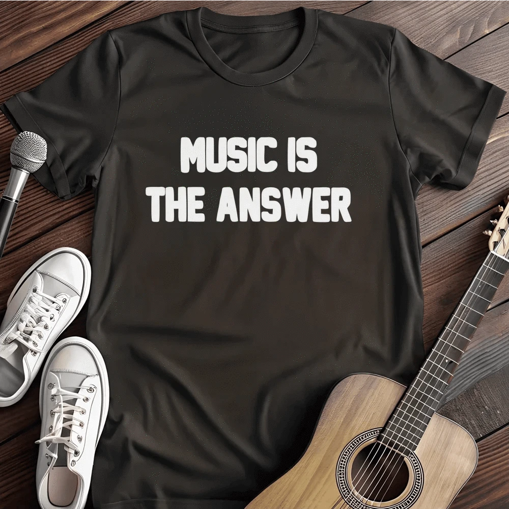Printify T-Shirt Black / S Music Answer T Shirt
