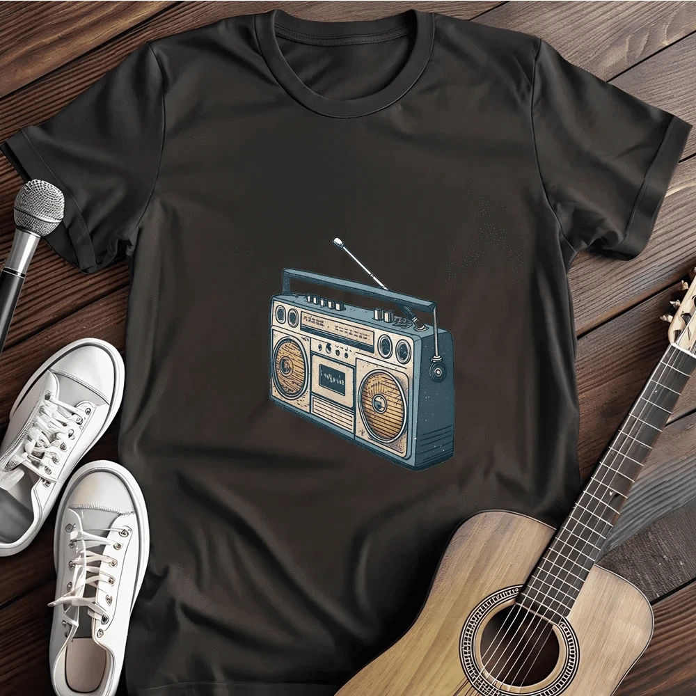 Printify T-Shirt Black / S Retro Stereo T Shirt