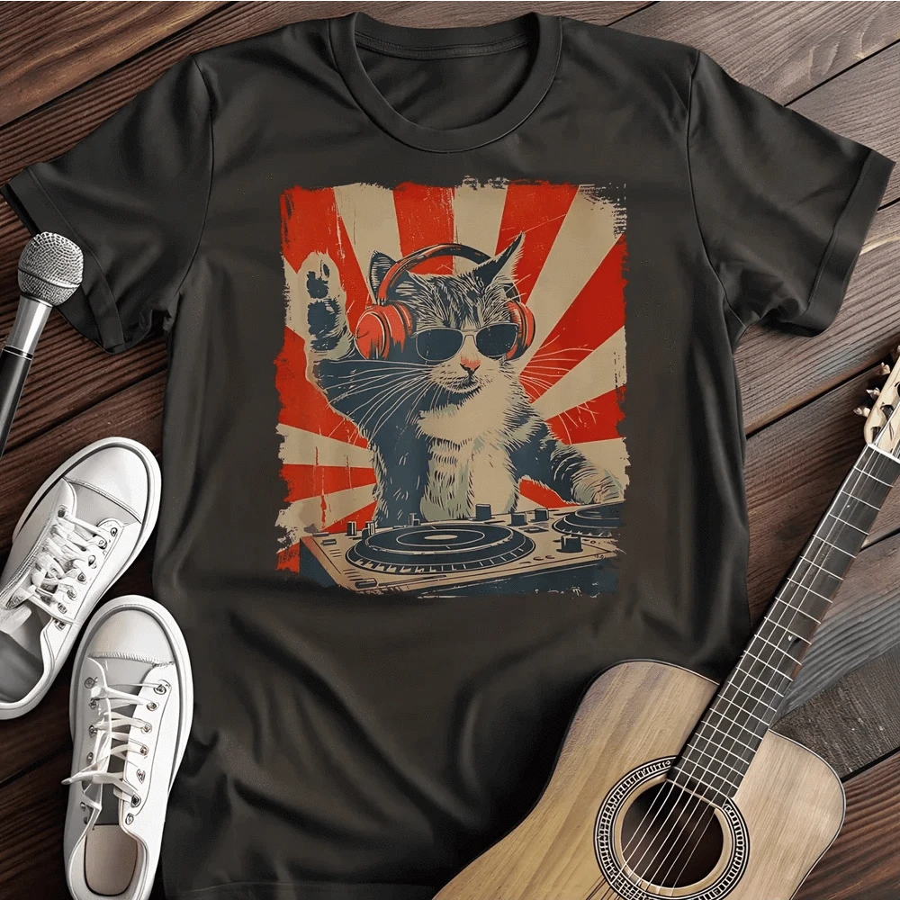 Printify T-Shirt Black / S Vibing Cat T Shirt