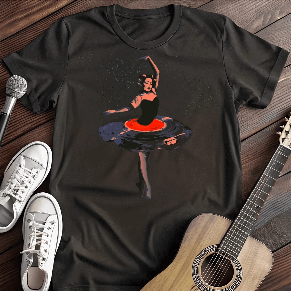 Printify T-Shirt Black / S Vinyl Ballerina T Shirt
