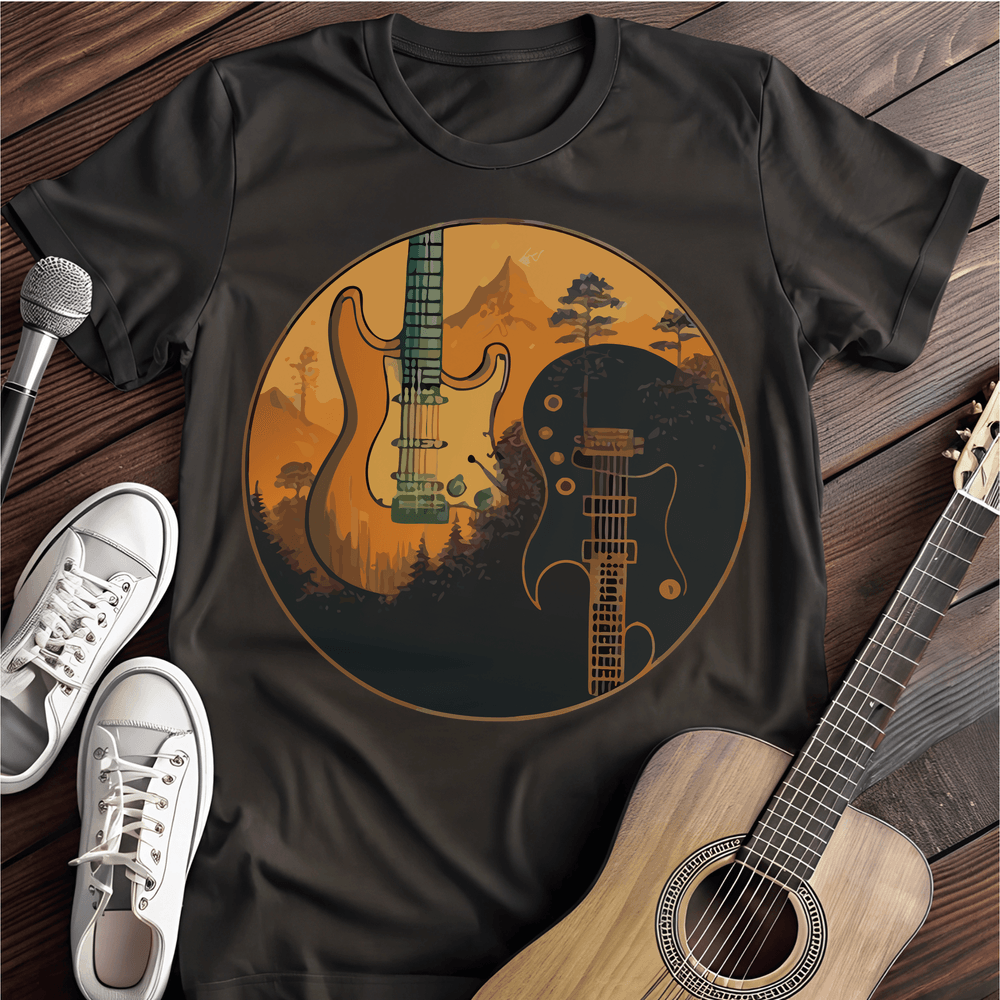 Printify T-Shirt Black / S Yin Yang Guitar T-Shirt