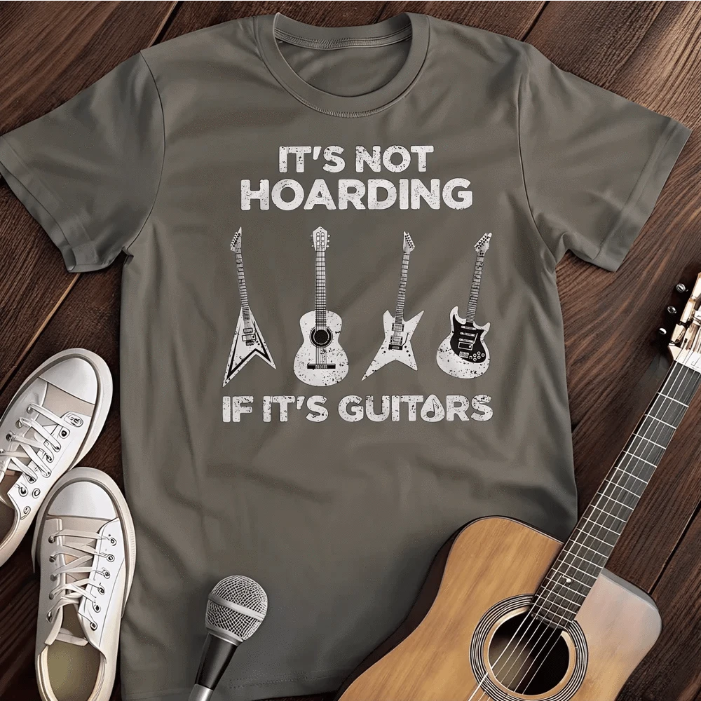 Printify T-Shirt Charcoal / S Guitar Hoarding T Shirt