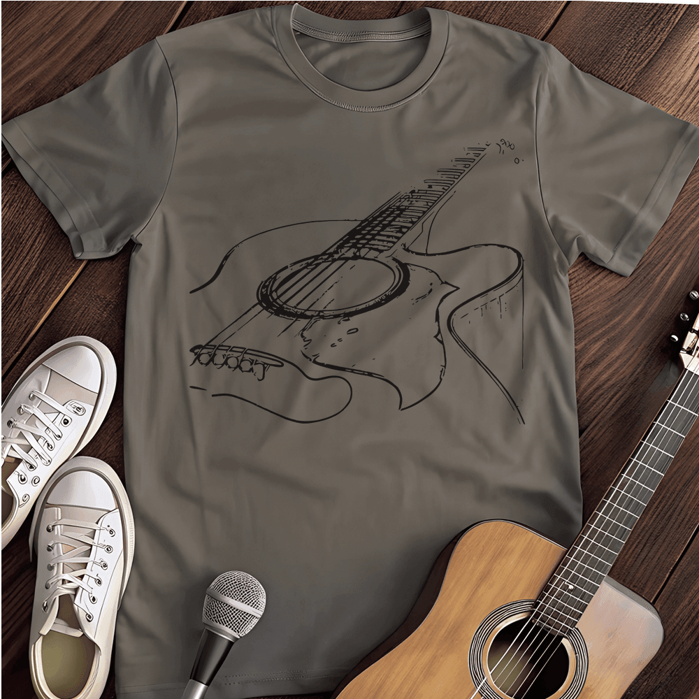 Printify T-Shirt Charcoal / S Guitar Silhouette T-Shirt