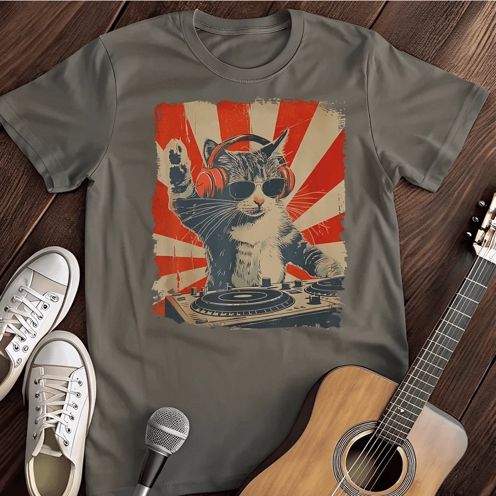 Printify T-Shirt Charcoal / S Vibing Cat T Shirt