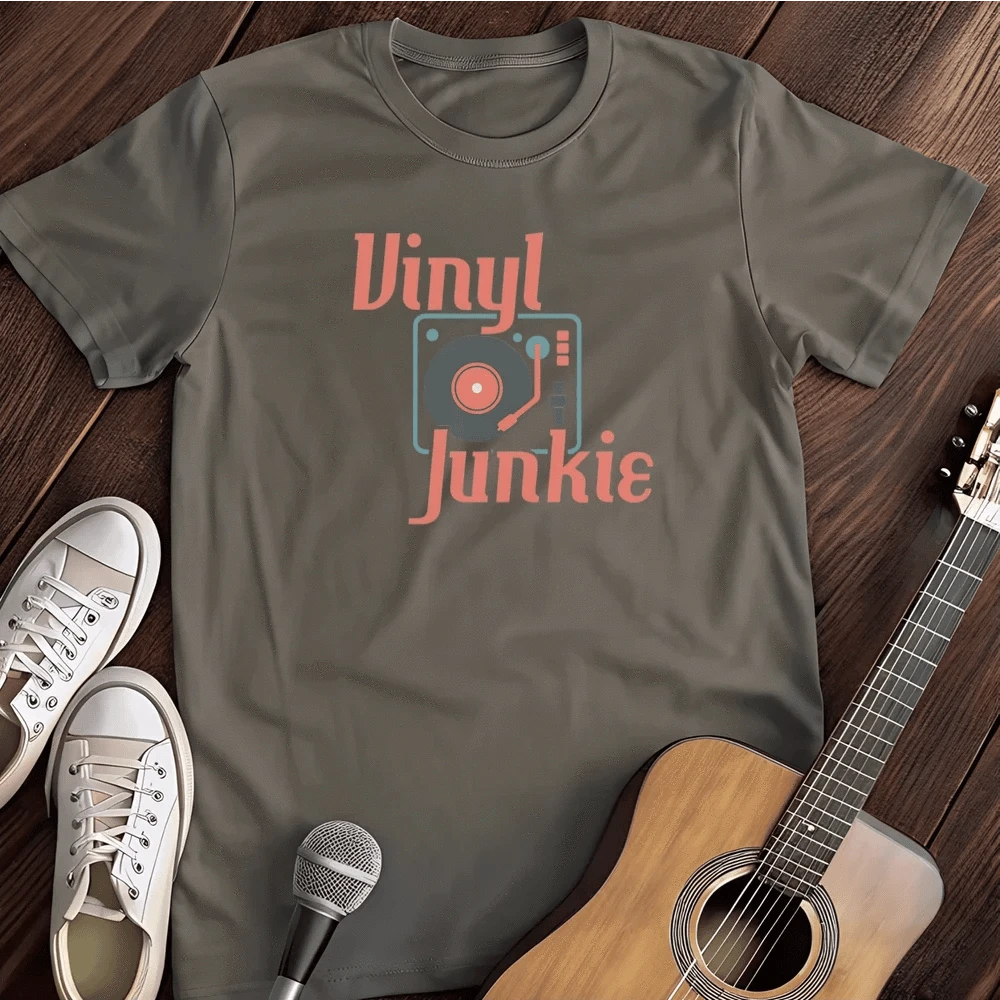 Printify T-Shirt Charcoal / S Vinyl Junkies T Shirt