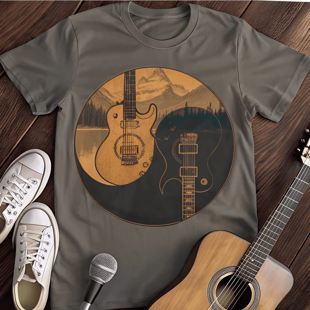 Printify T-Shirt Charcoal / S YinYang Guitar T-Shirt