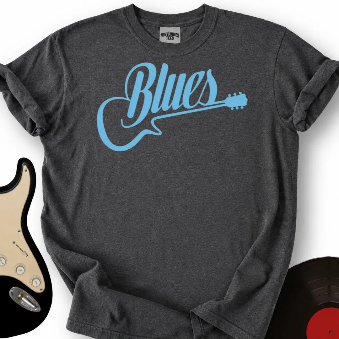 Printify T-Shirt Dark Heather / S Blues Guitar T-Shirt