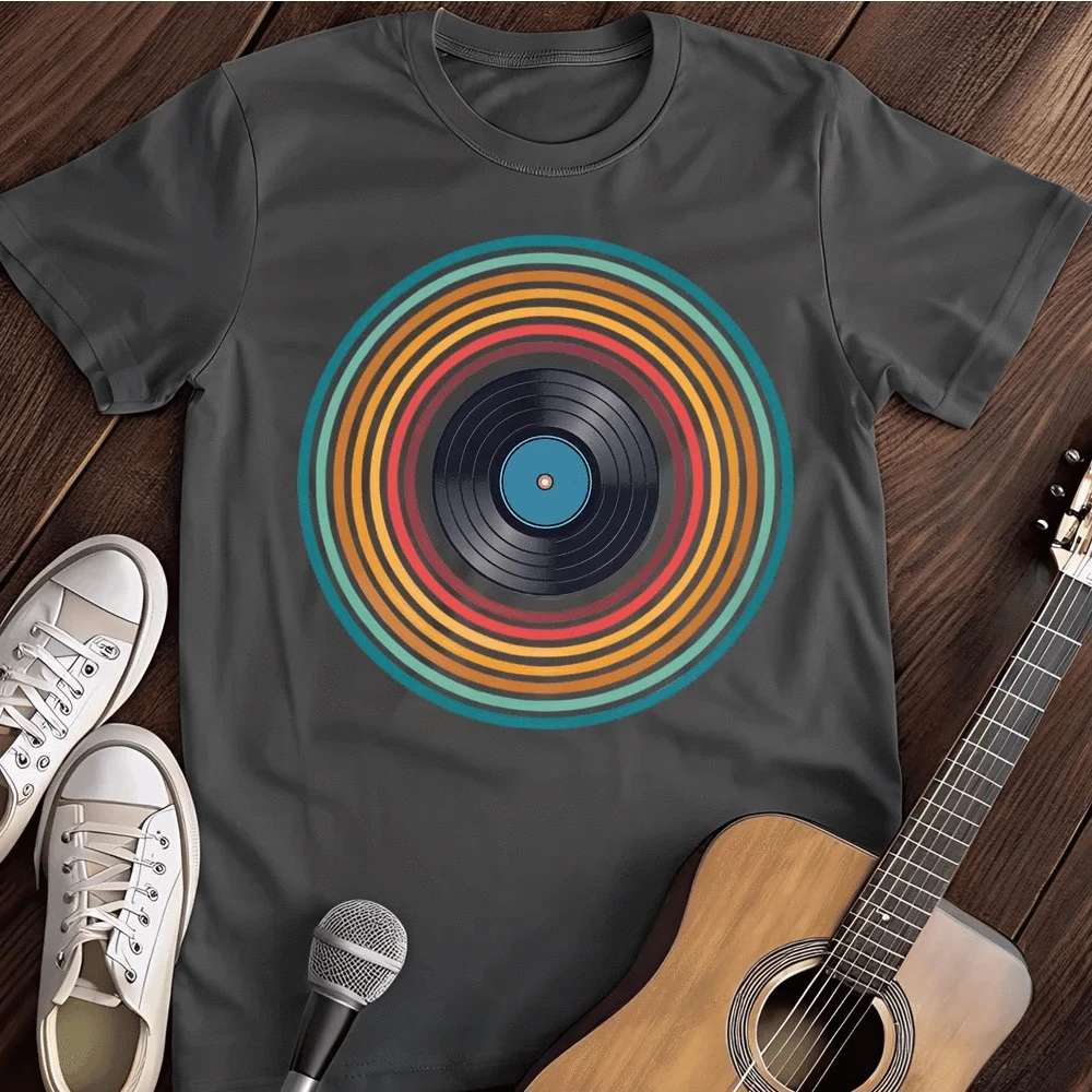 Printify T-Shirt Dark Heather / S Colorful Record T Shirt