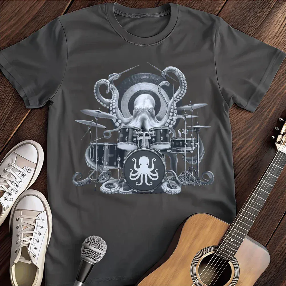 Printify T-Shirt Dark Heather / S Deep Sea Drummer Musical Menagerie T Shirt