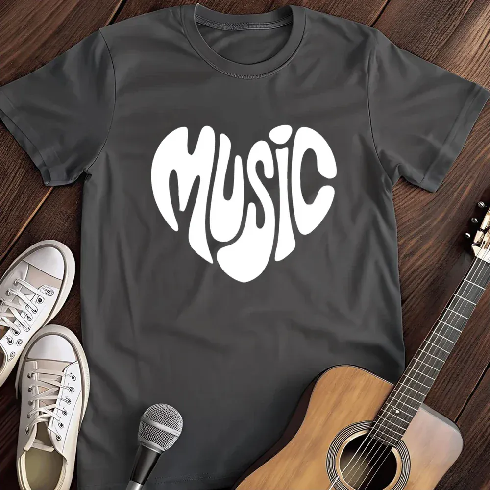 Printify T-Shirt Dark Heather / S Loving Music T Shirt