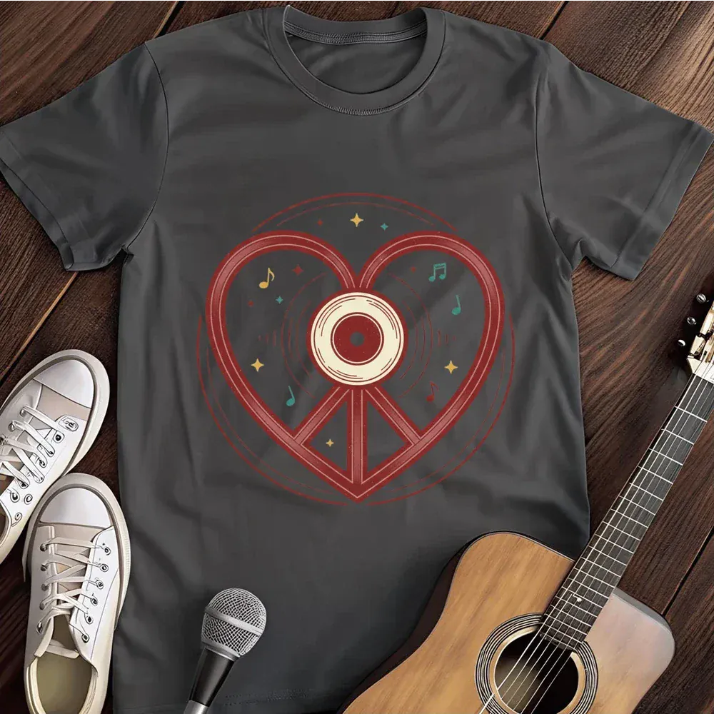 Printify T-Shirt Dark Heather / S Peace Love T Shirt