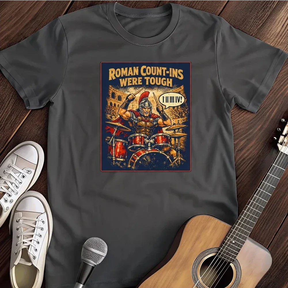 Printify T-Shirt Dark Heather / S Roman Count Ins Were Tough T Shirt