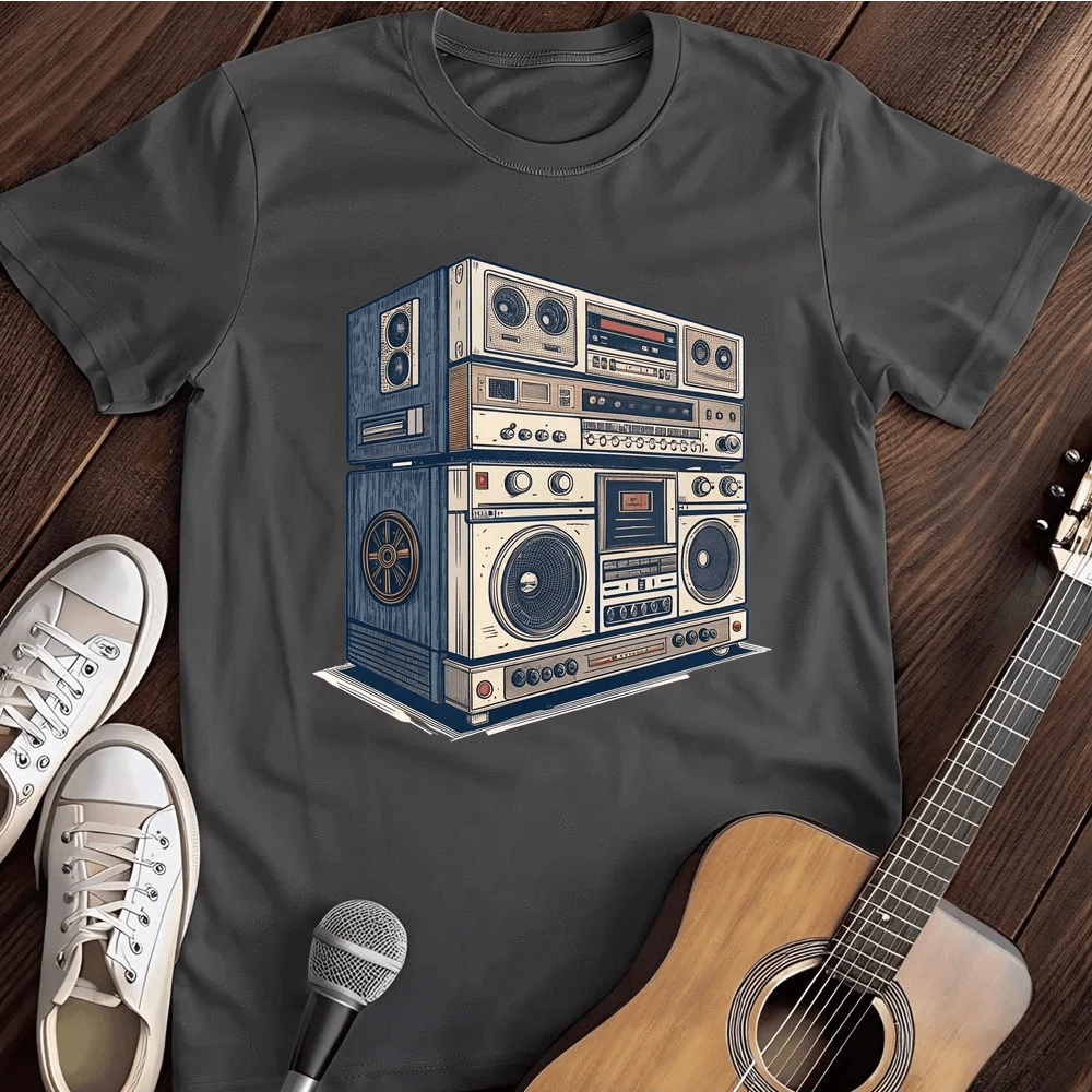 Printify T-Shirt Dark Heather / S Stacked Stereo T Shirt