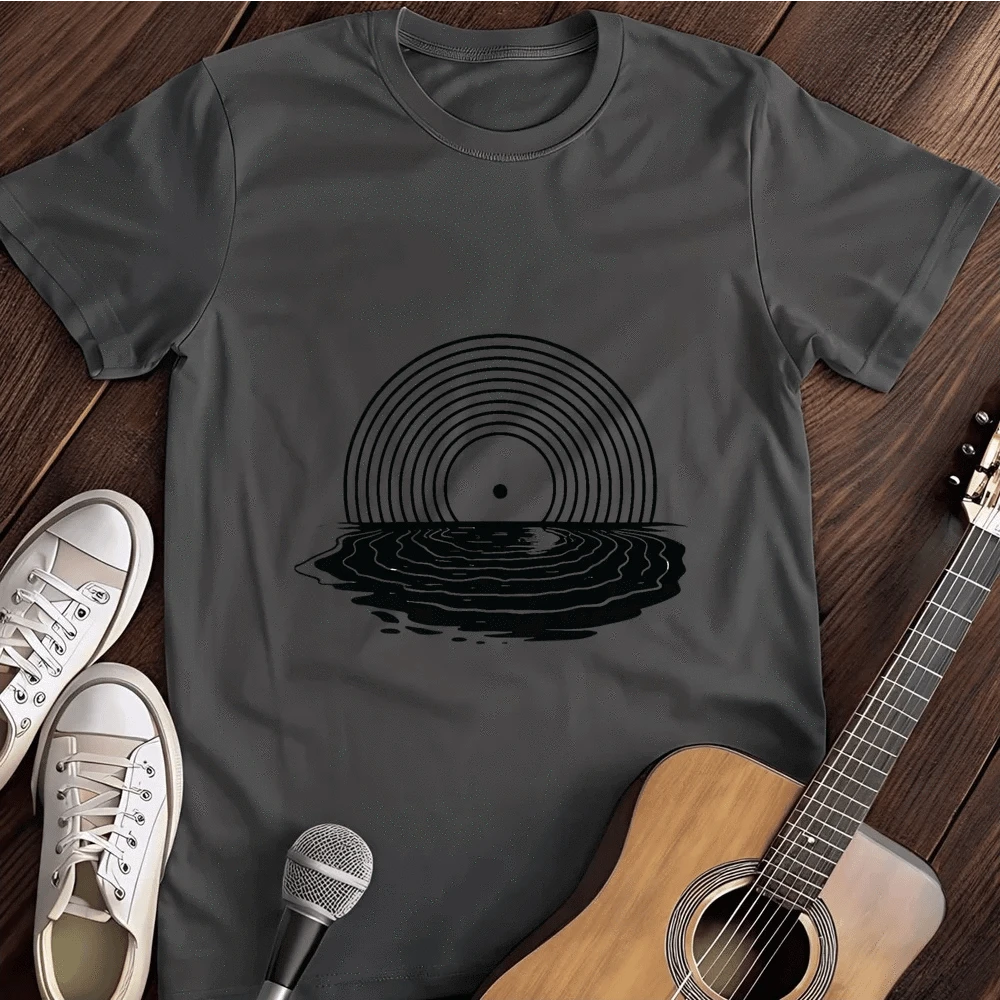 Printify T-Shirt Dark Heather / S Vinyl Music Vinyl Moon Vinyl Record