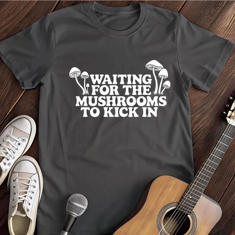 Printify T-Shirt Dark Heather / S Waiting Mushrooms T Shirt