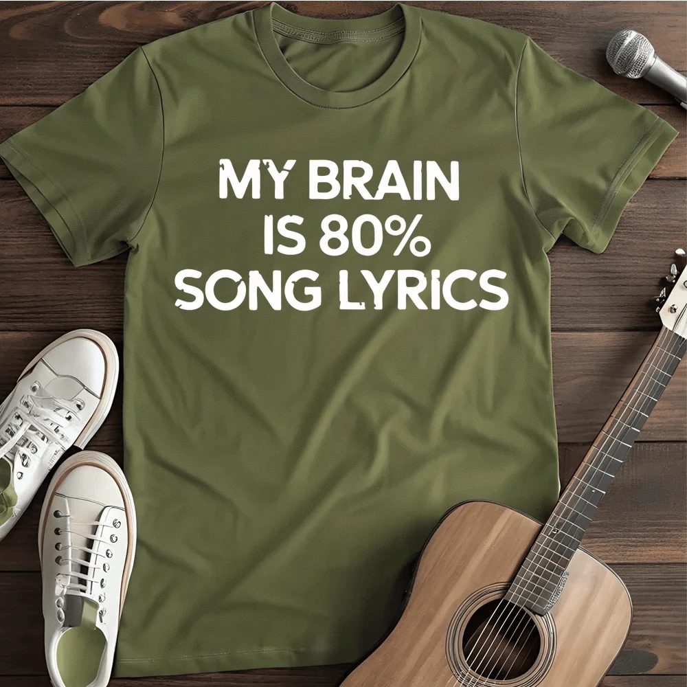 Printify T-Shirt Military Green / S 80 Lyrics T Shirt