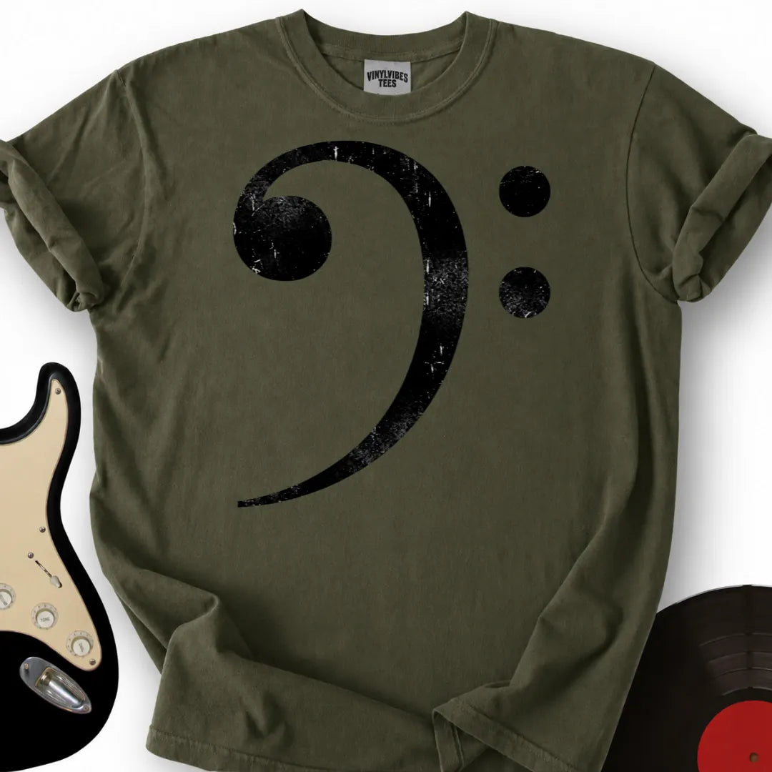Printify T-Shirt Military Green / S Bass Clef T-Shirt