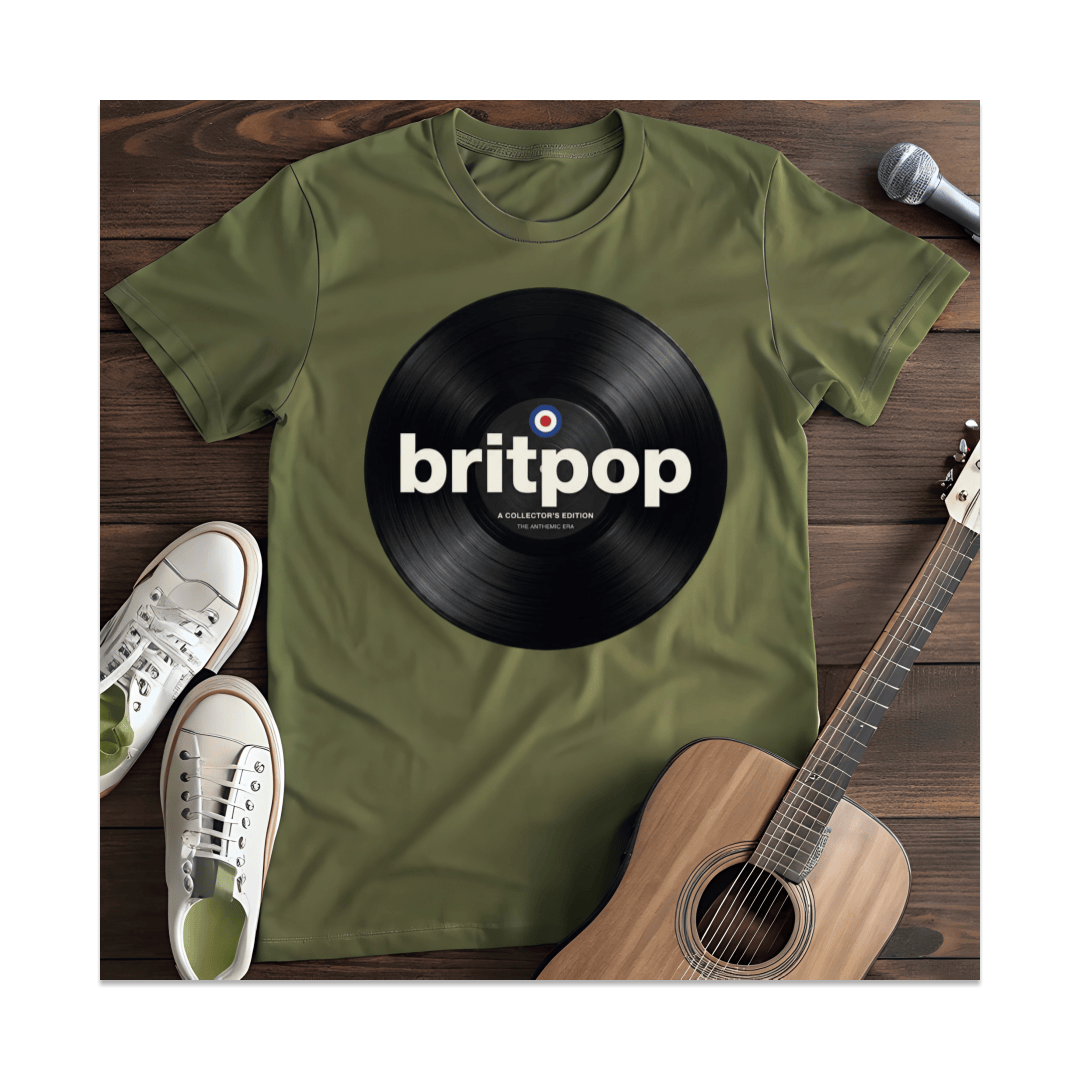 Printify T-Shirt Military Green / S Britpop Collector's Edition Vinyl T-Shirt