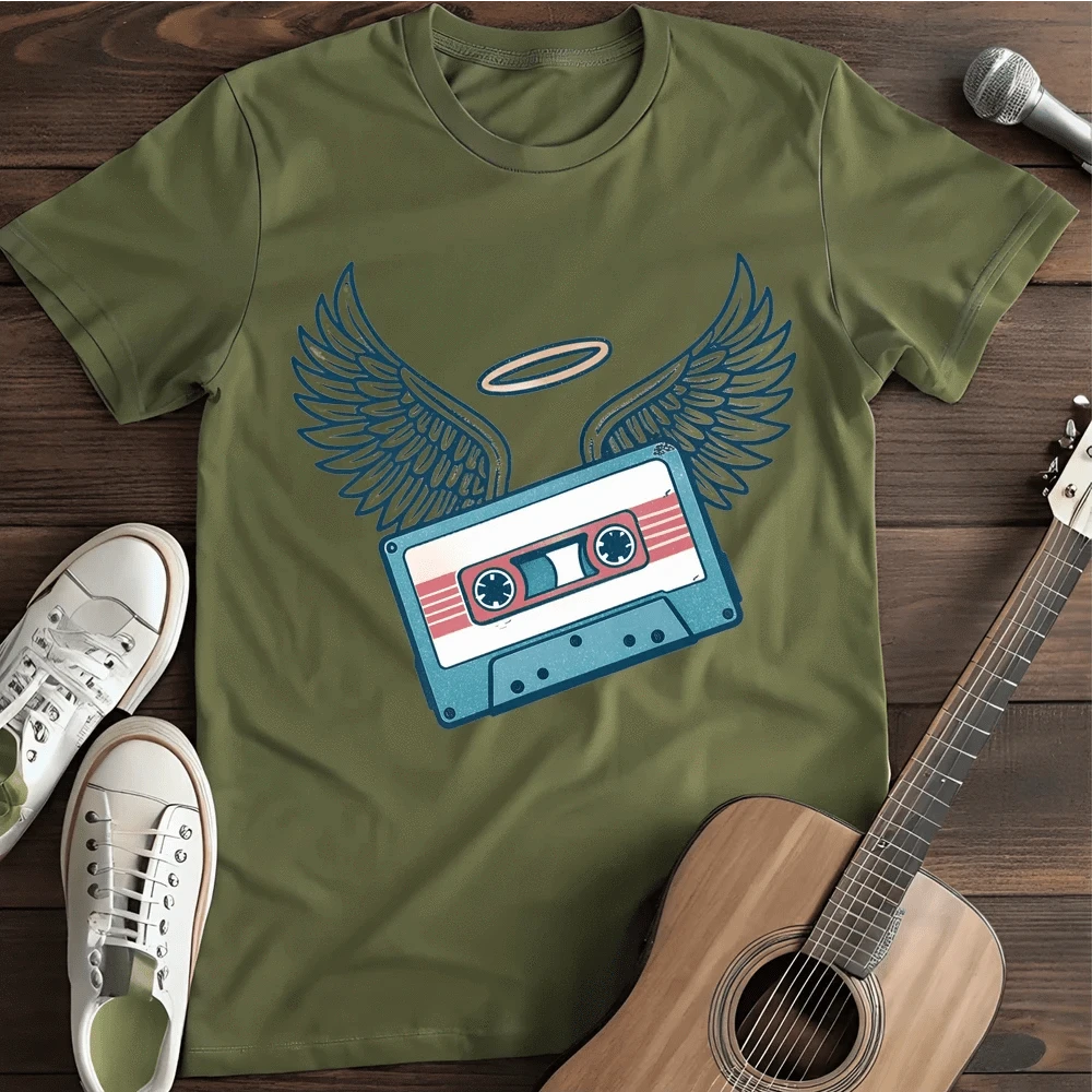 Printify T-Shirt Military Green / S Cassette Angel T-Shirt