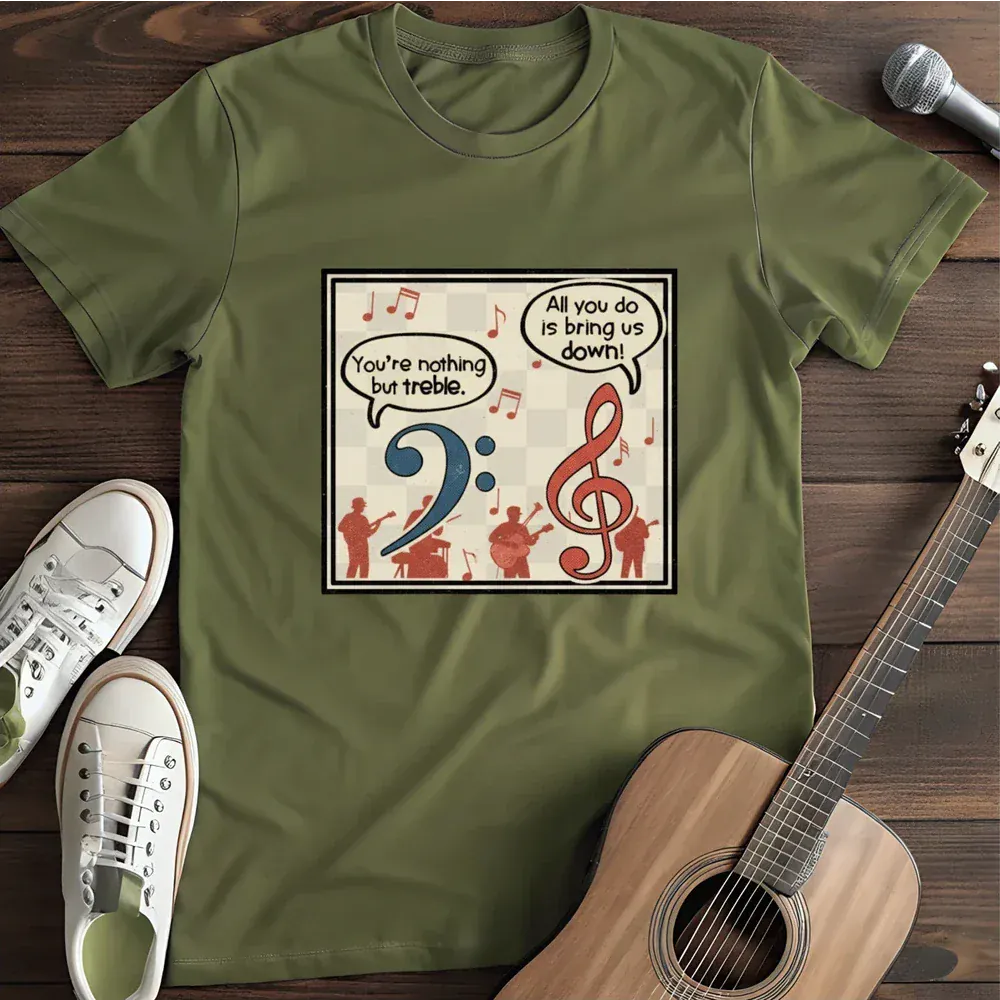 Printify T-Shirt Military Green / S Clef Quips T Shirt