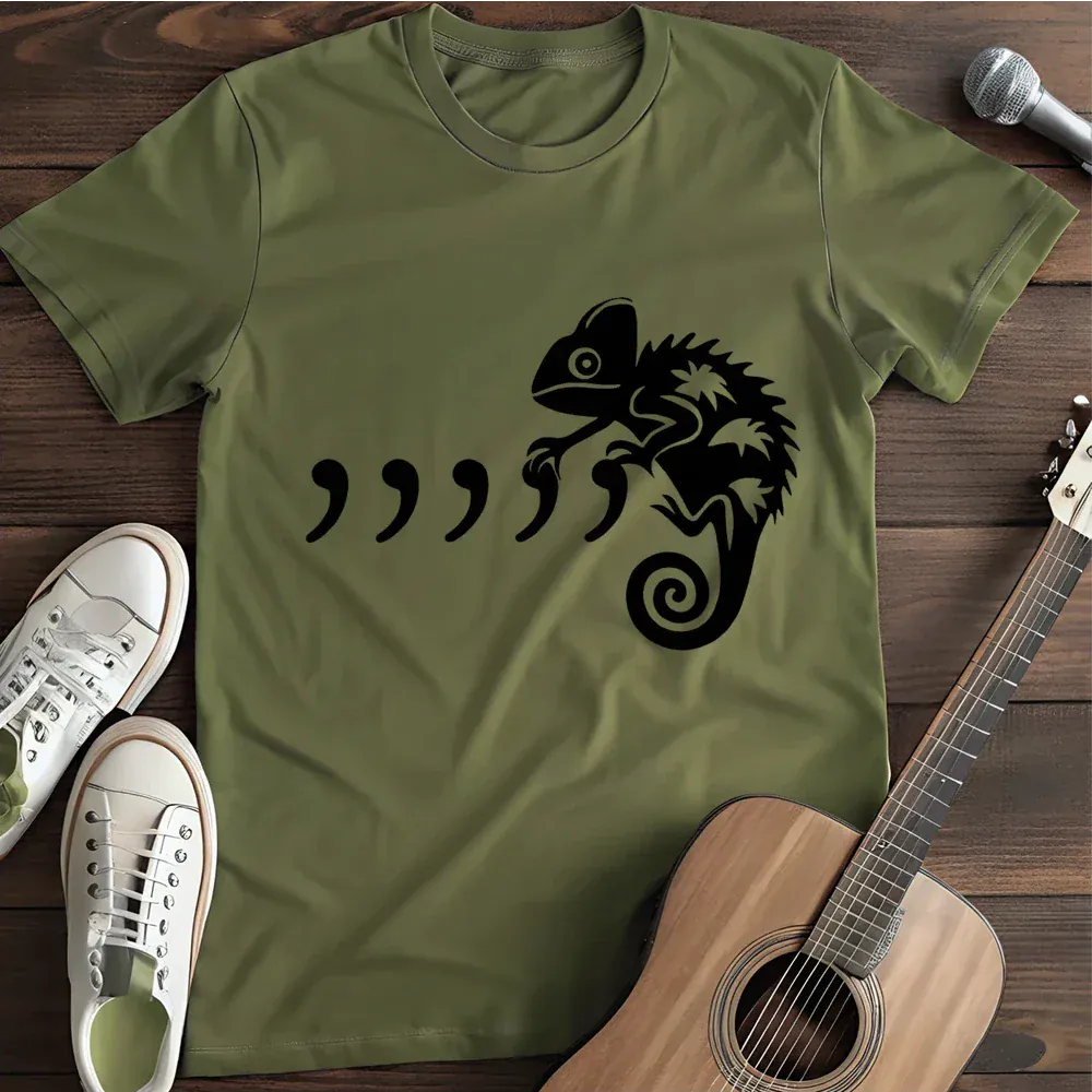 Printify T-Shirt Military Green / S Comma Chameleon T Shirt