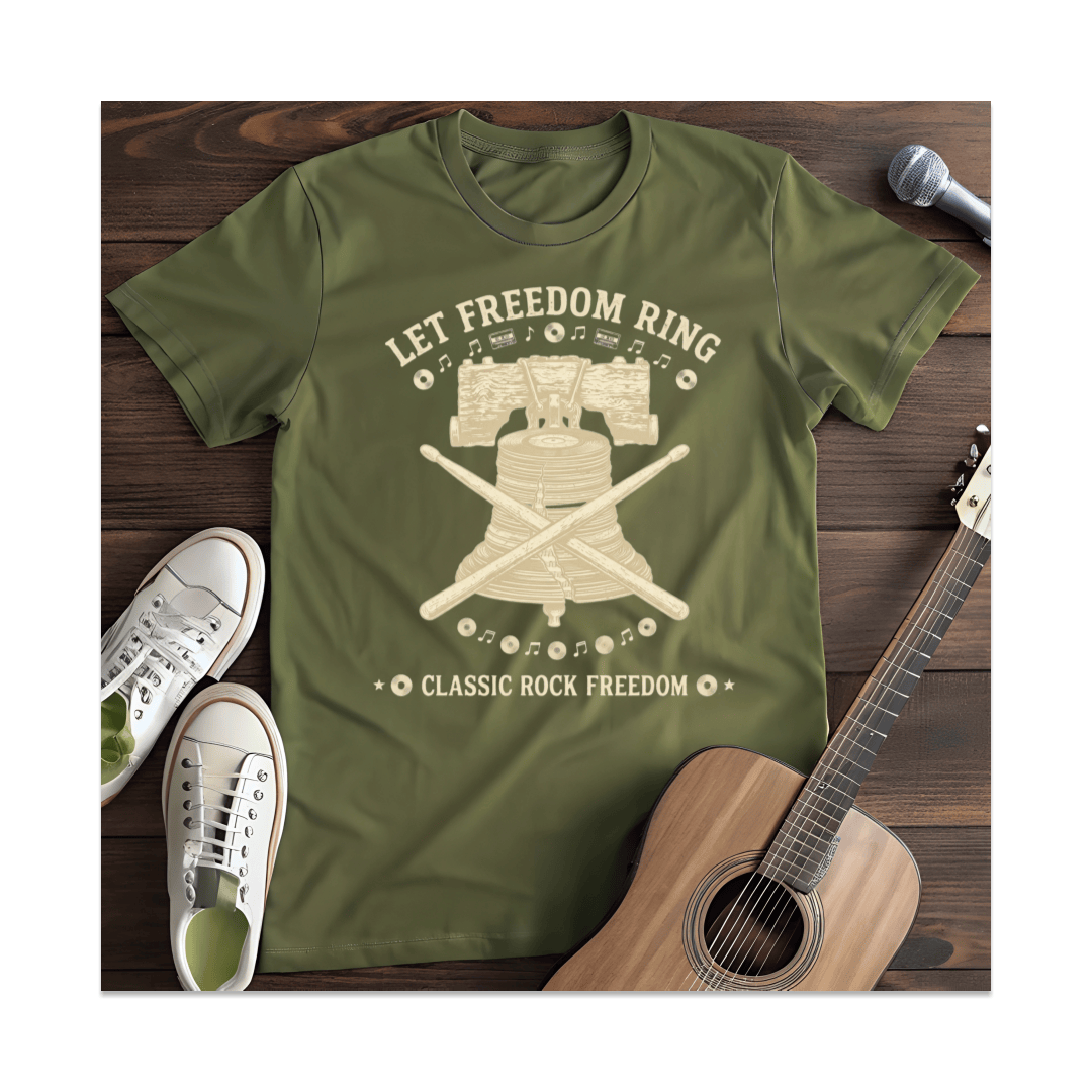 Printify T-Shirt Military Green / S Freedom Ring Liberty Bell T-Shirt