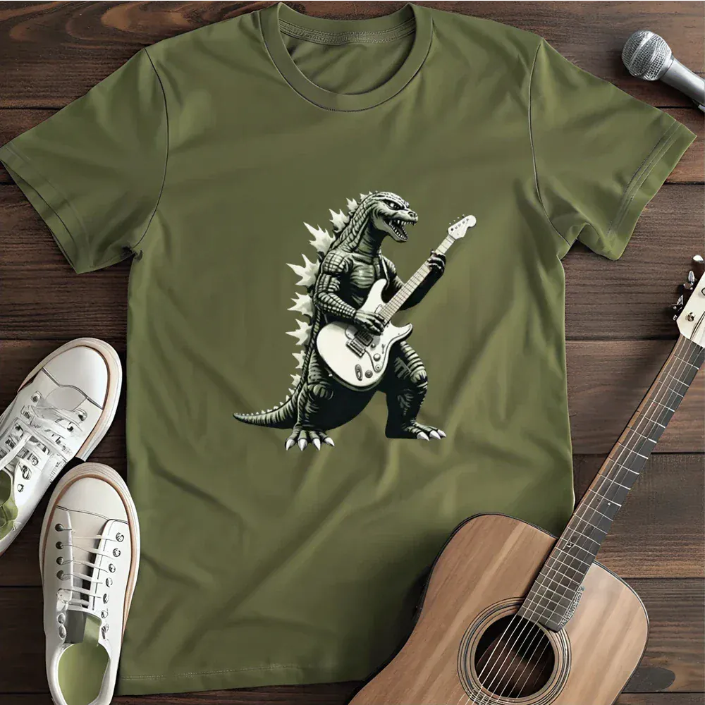 Printify T-Shirt Military Green / S Godzilla Guitarist T Shirt