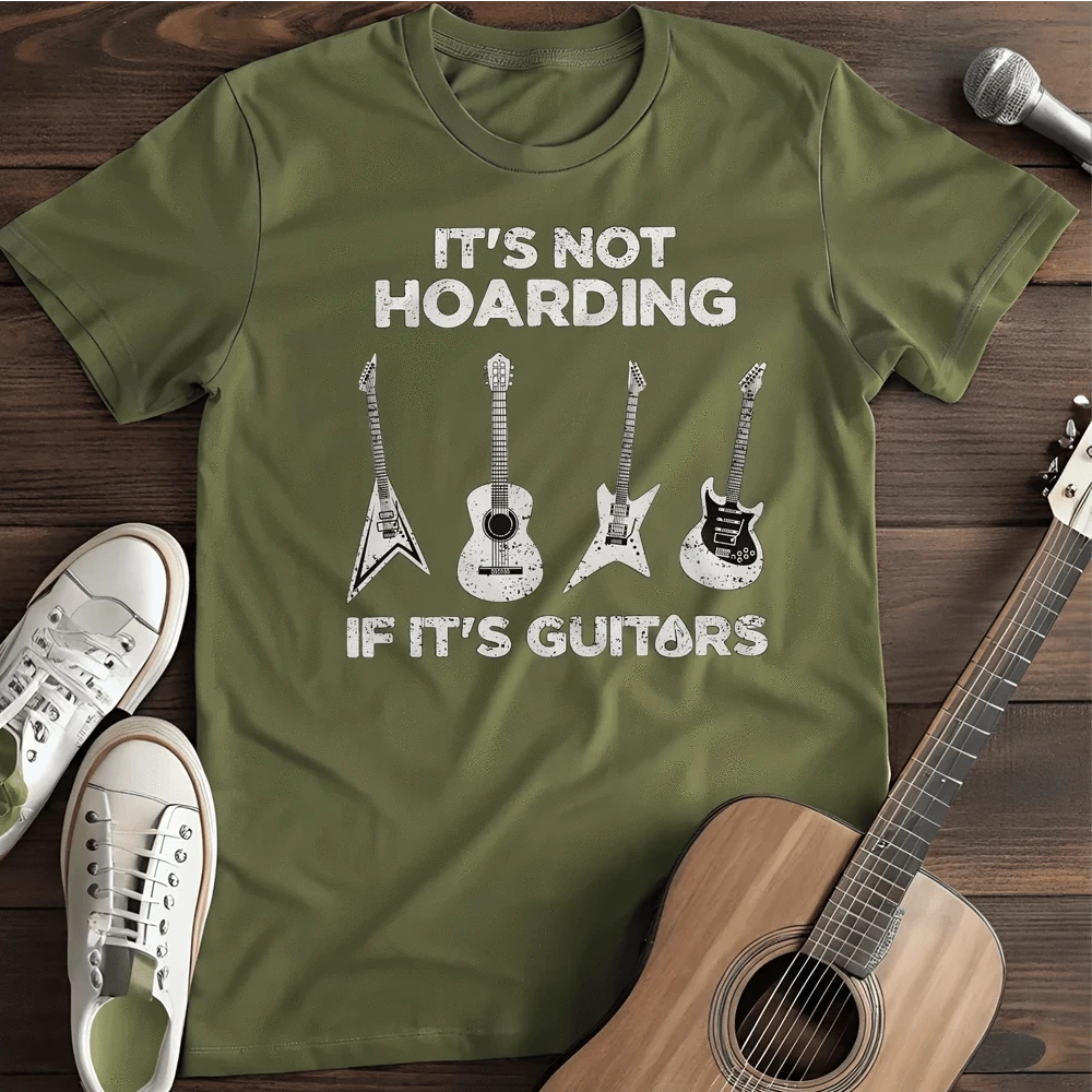 Printify T-Shirt Military Green / S Guitar Hoarding T Shirt