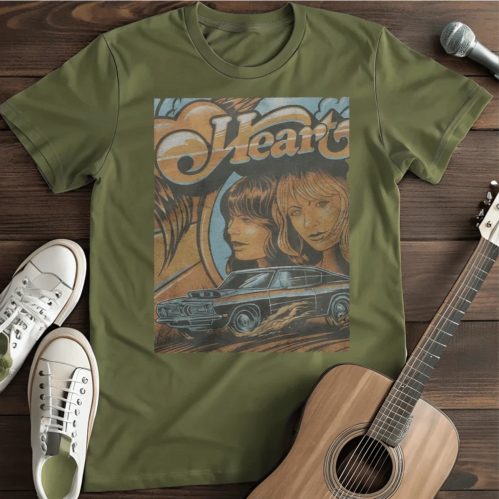 Printify T-Shirt Military Green / S Heart T Shirt