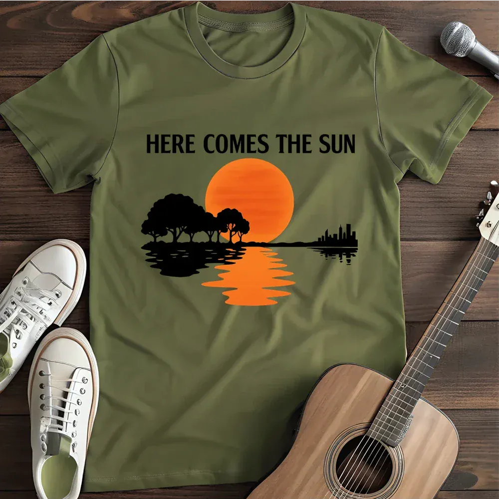 Printify T-Shirt Military Green / S Here Comes The Sun T Shirt