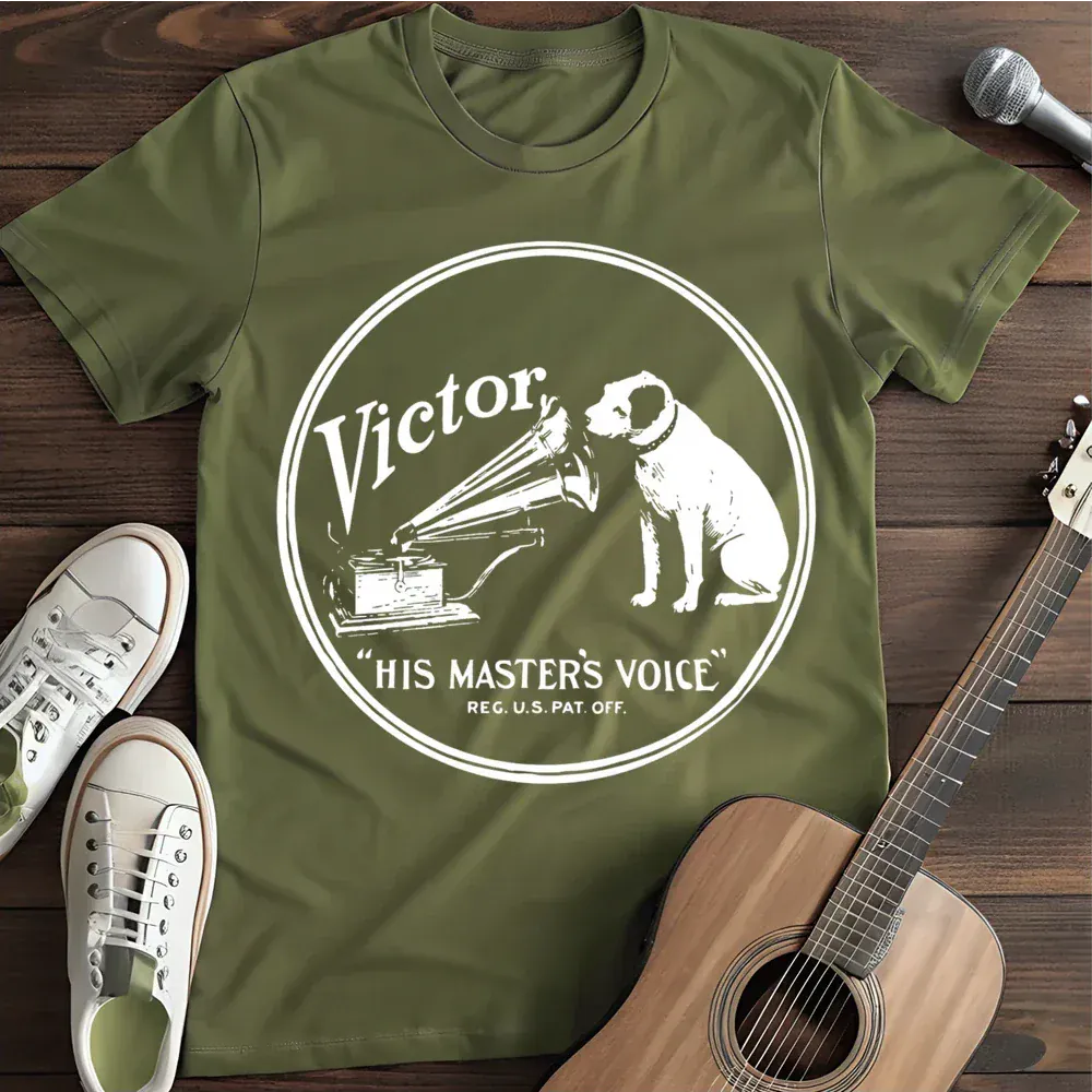 Printify T-Shirt Military Green / S His Masters Voice T Shirt