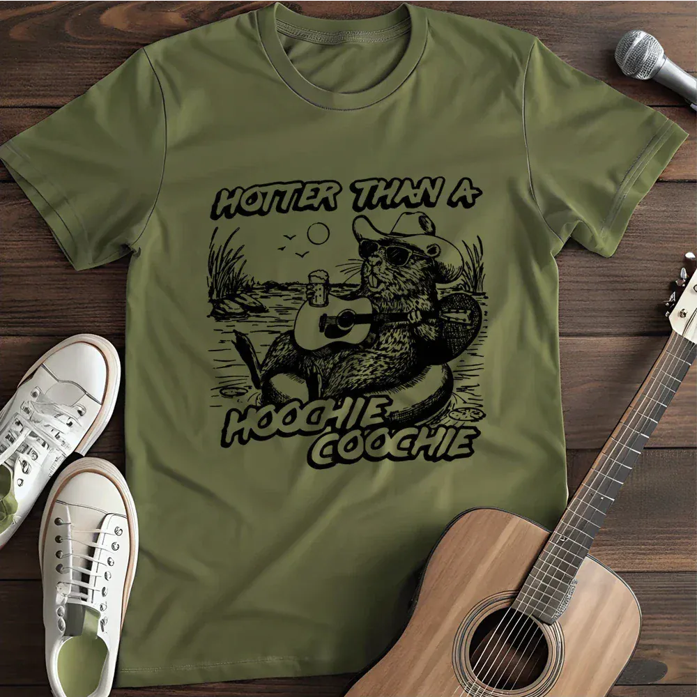 Printify T-Shirt Military Green / S Hotter Than A Hoochie Coochie T Shirt
