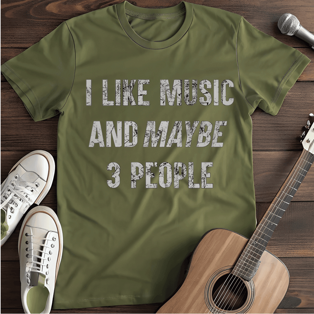 Printify T-Shirt Military Green / S I Like Music T-Shirt
