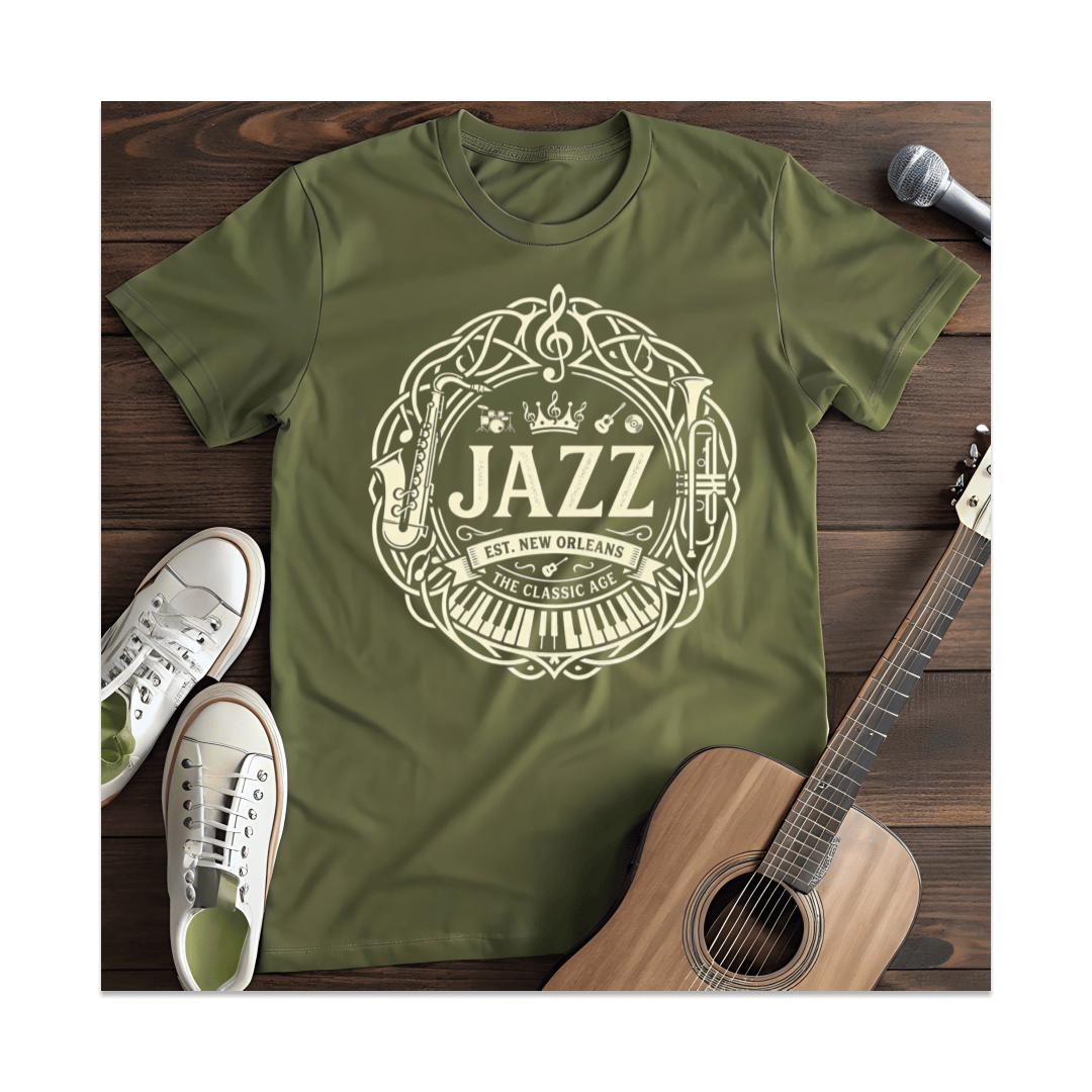 Printify T-Shirt Military Green / S Jazz Classic T-Shirt