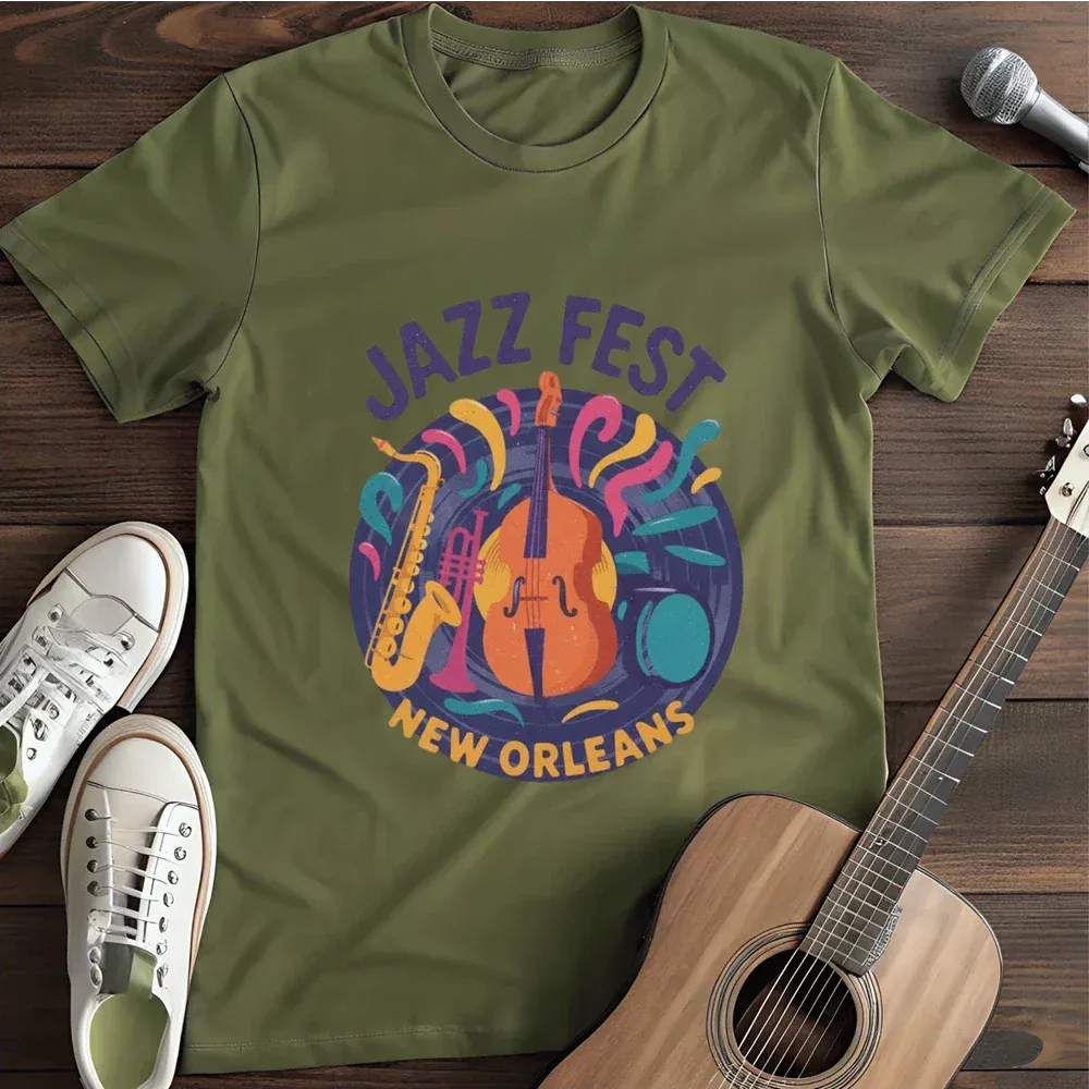 Printify T-Shirt Military Green / S Jazz Fest T Shirt
