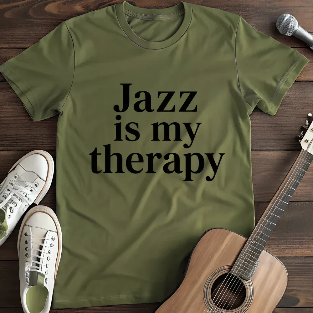 Printify T-Shirt Military Green / S Jazz Is My Therapy T Shirt