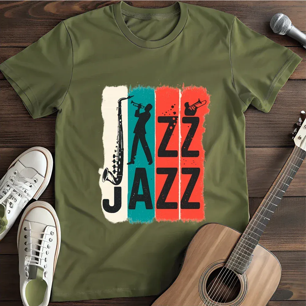 Printify T-Shirt Military Green / S Jazz Jazz T Shirt