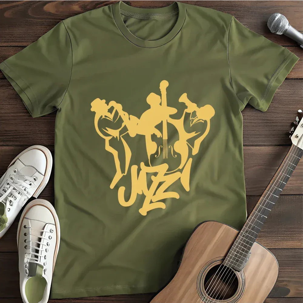 Printify T-Shirt Military Green / S Jazz T Shirt