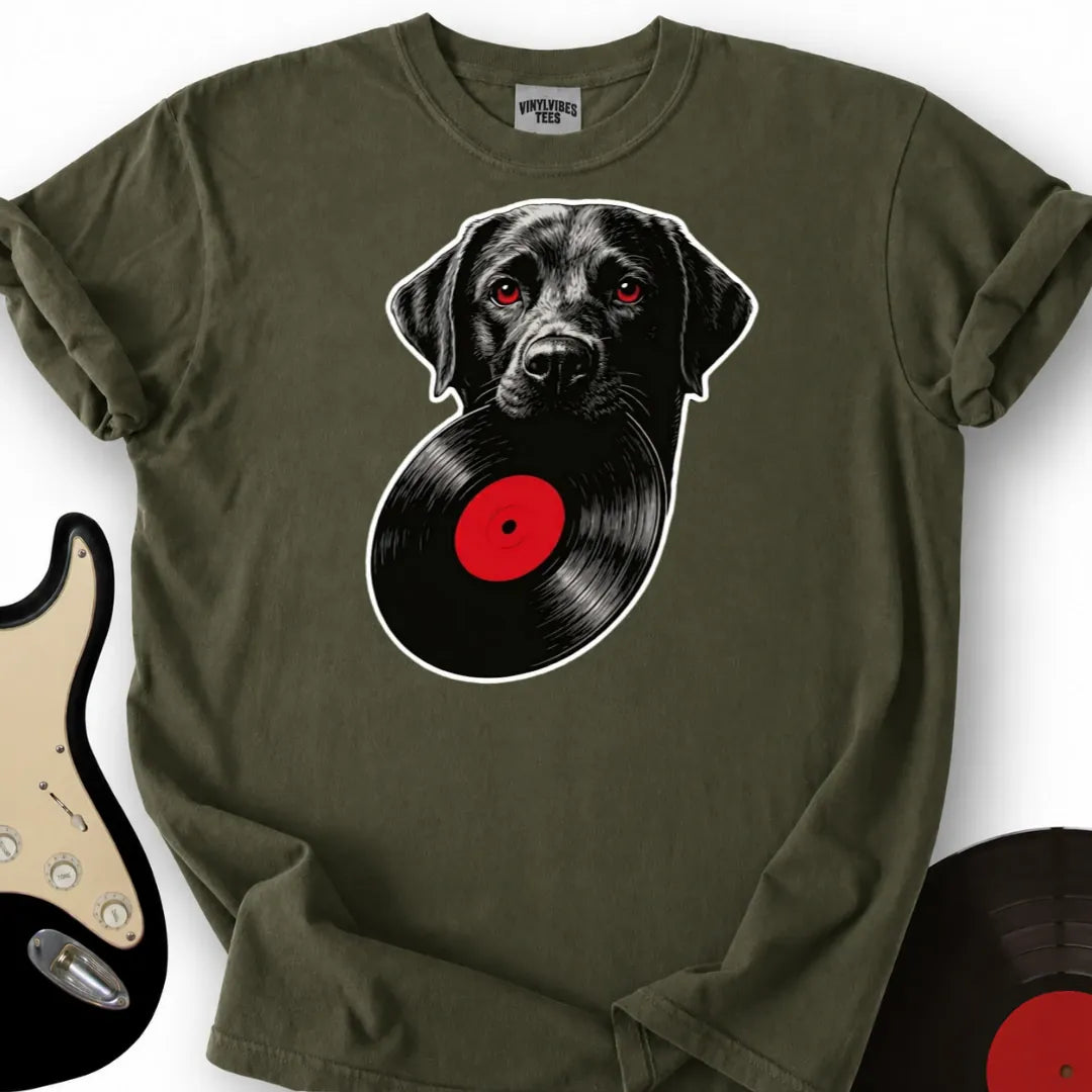 Printify T-Shirt Military Green / S Labrador Vinyl T-Shirt