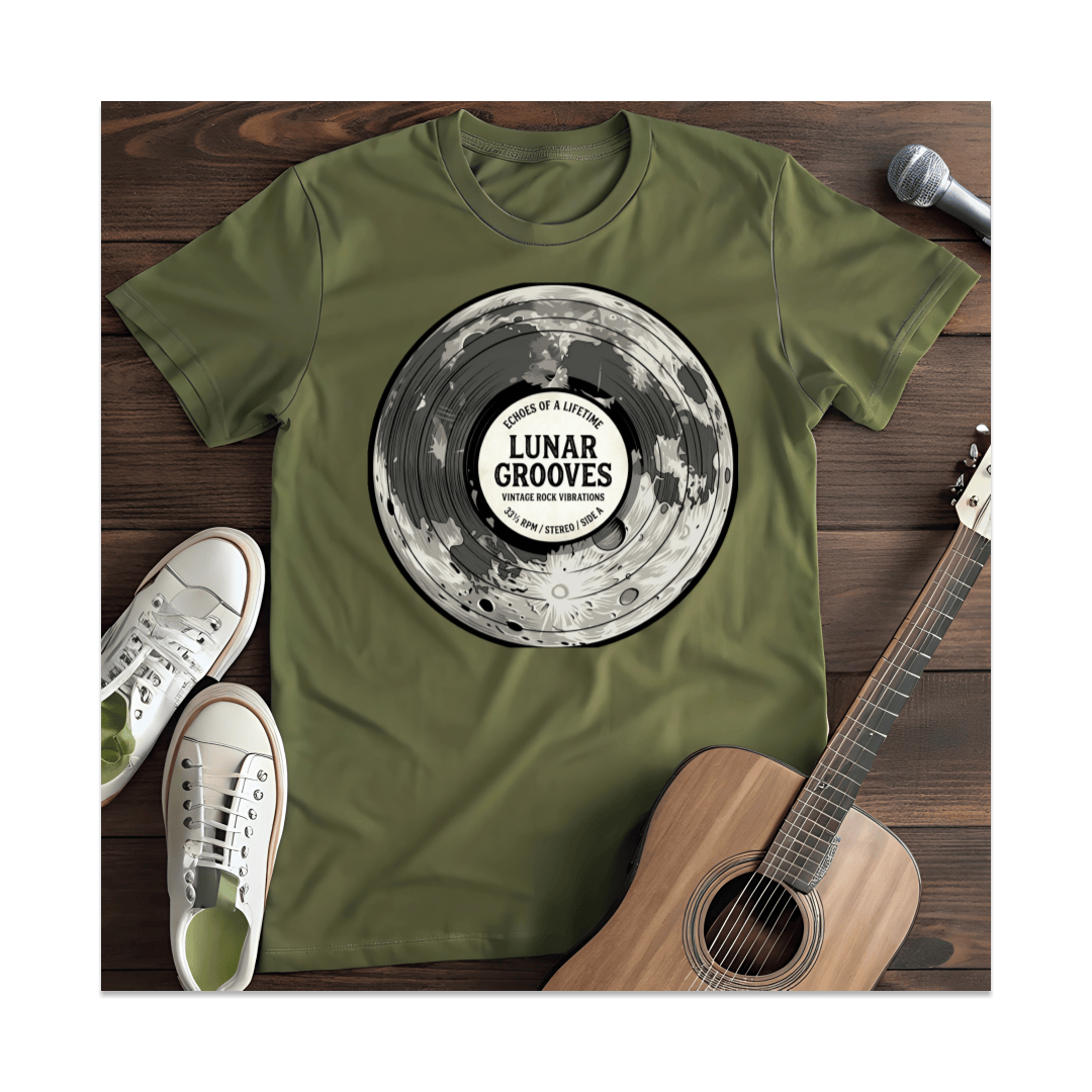 Printify T-Shirt Military Green / S Lunar Grooves T-Shirt