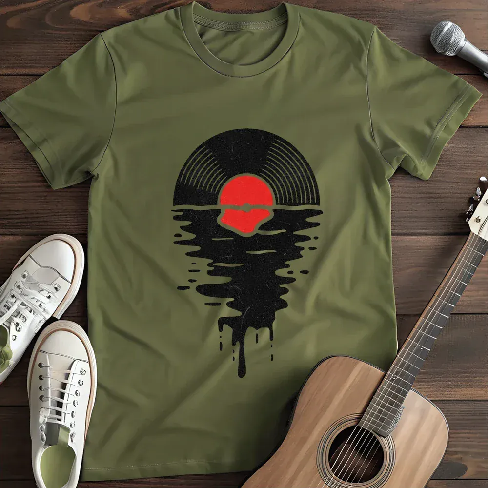 Printify T-Shirt Military Green / S Melting Sunset T Shirt