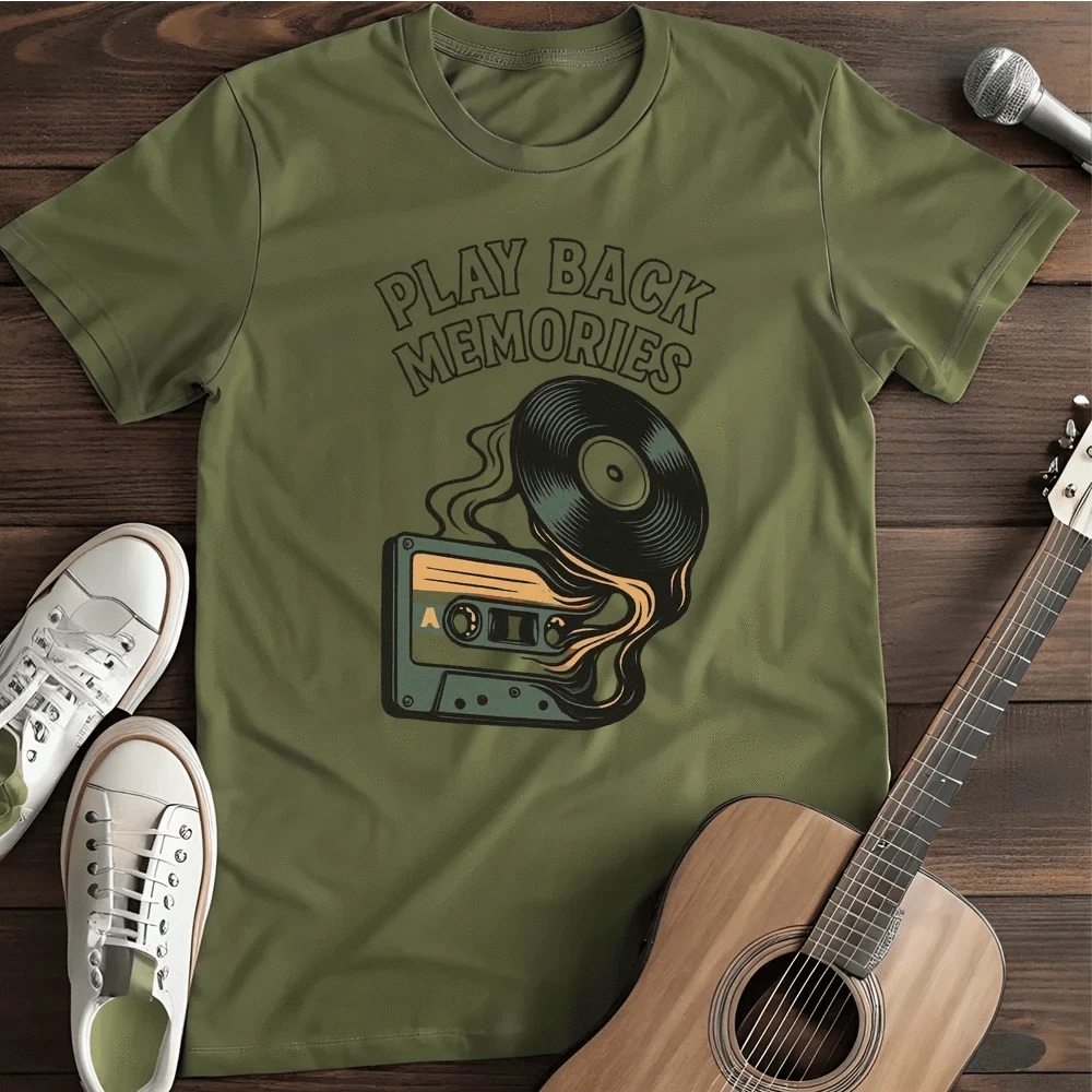 Printify T-Shirt Military Green / S Memories T Shirt