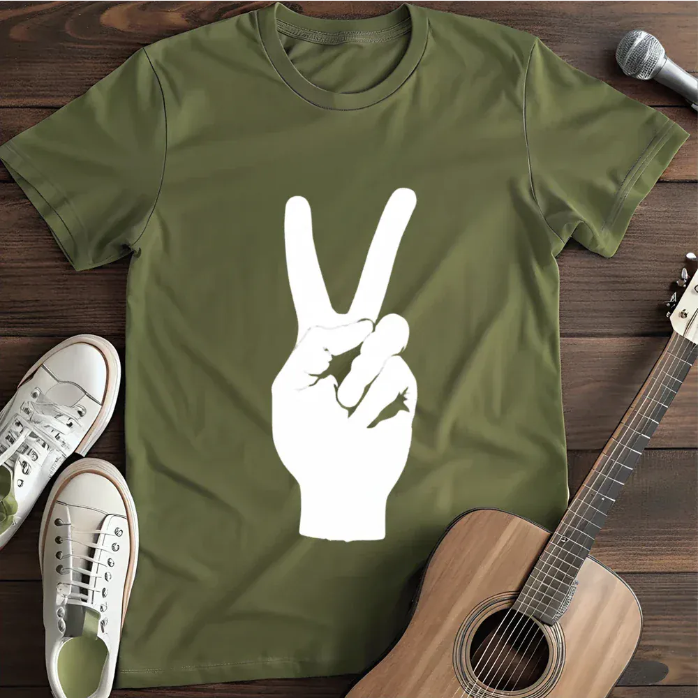 Printify T-Shirt Military Green / S Peace Hand Ii T Shirt