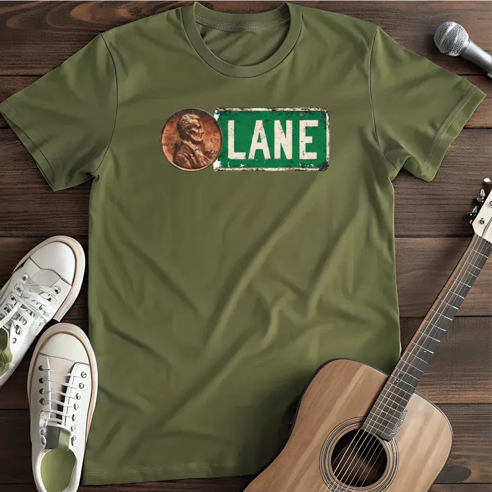Printify T-Shirt Military Green / S Penny Symbol Lane T Shirt