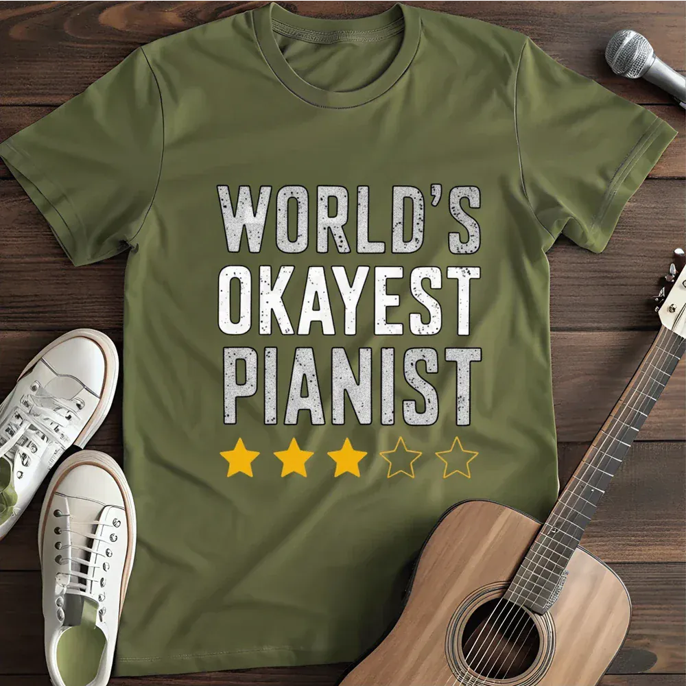 Printify T-Shirt Military Green / S Pianist T Shirt