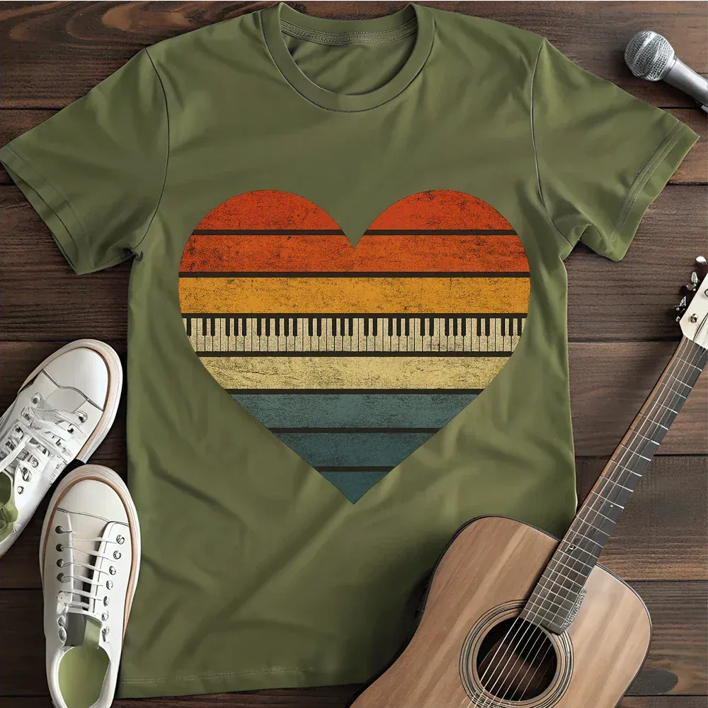 Printify T-Shirt Military Green / S Pianist T Shirt