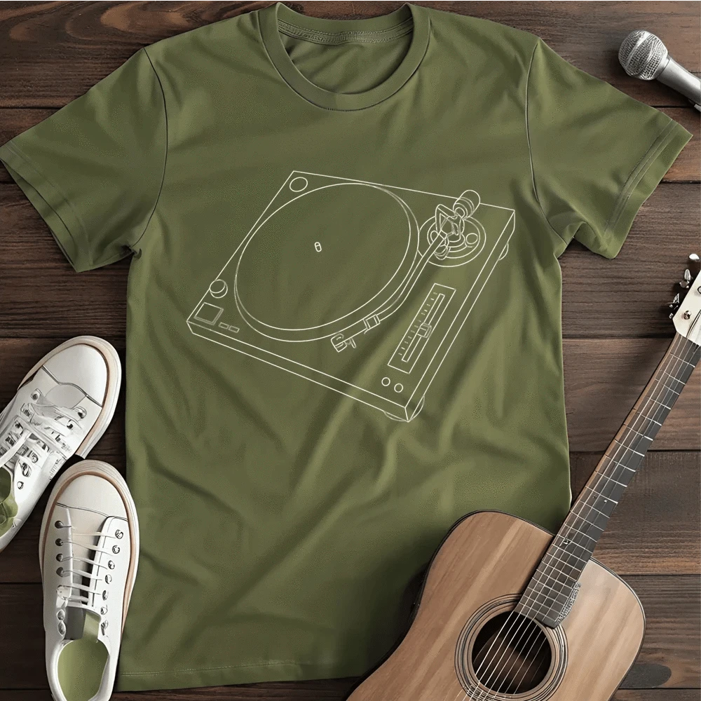Printify T-Shirt Military Green / S Player Lines T Shirt