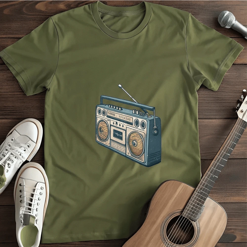 Printify T-Shirt Military Green / S Retro Stereo T Shirt